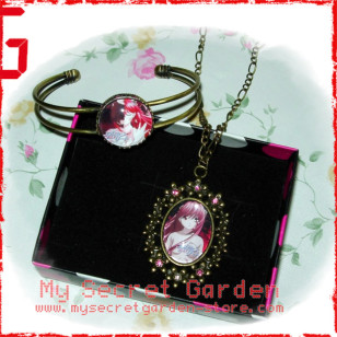 Elfen Lied エルフェンリート Lucy anime Cabochon Bronze Necklace and Bracelet Set